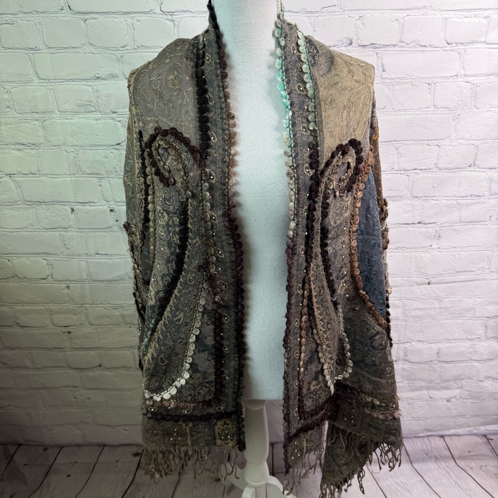CHELSEY by Joseph Brown Wool Blend Vintage Wrap